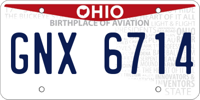 OH license plate GNX6714