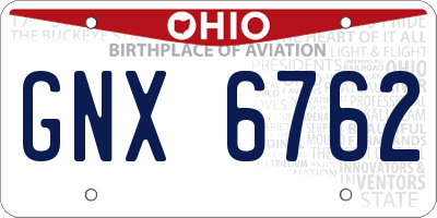 OH license plate GNX6762