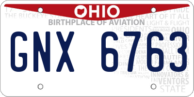 OH license plate GNX6763