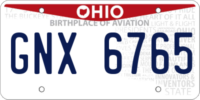 OH license plate GNX6765