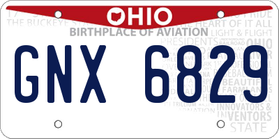 OH license plate GNX6829