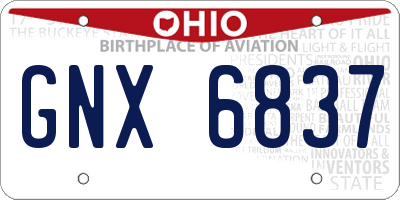 OH license plate GNX6837