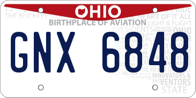 OH license plate GNX6848