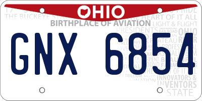 OH license plate GNX6854