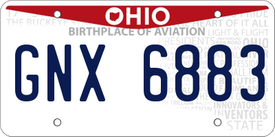 OH license plate GNX6883