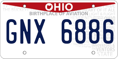 OH license plate GNX6886