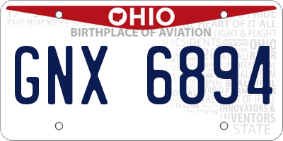 OH license plate GNX6894