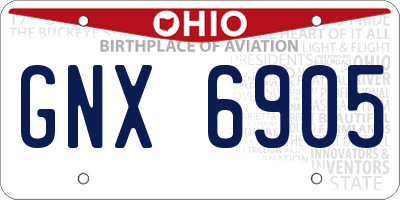 OH license plate GNX6905