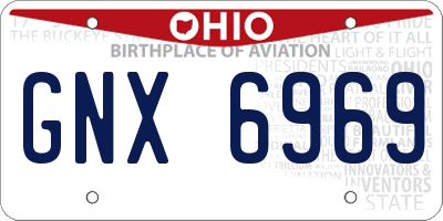 OH license plate GNX6969