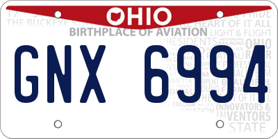 OH license plate GNX6994