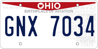 OH license plate GNX7034
