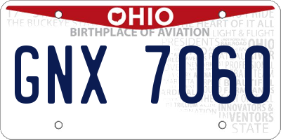 OH license plate GNX7060