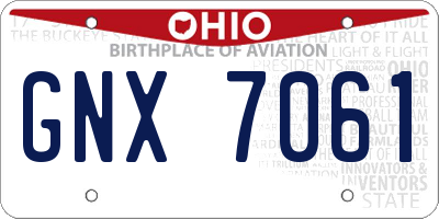 OH license plate GNX7061