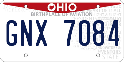 OH license plate GNX7084