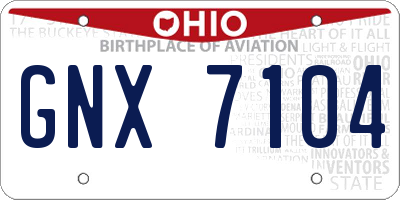 OH license plate GNX7104