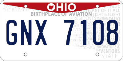 OH license plate GNX7108