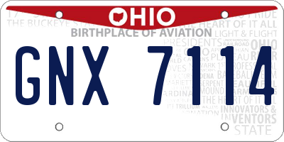 OH license plate GNX7114