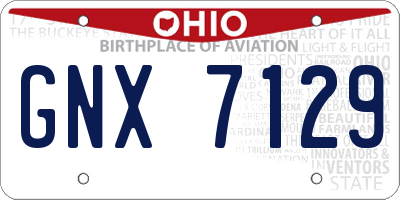 OH license plate GNX7129