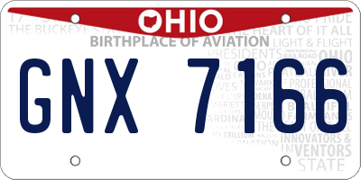 OH license plate GNX7166