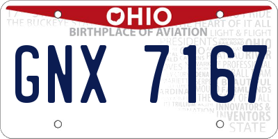 OH license plate GNX7167