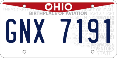 OH license plate GNX7191