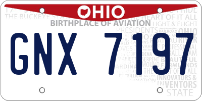 OH license plate GNX7197