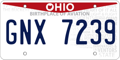 OH license plate GNX7239