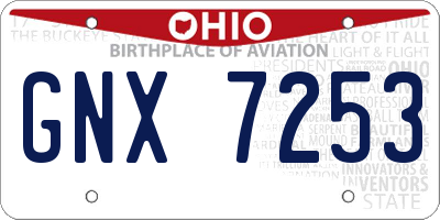 OH license plate GNX7253