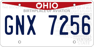 OH license plate GNX7256