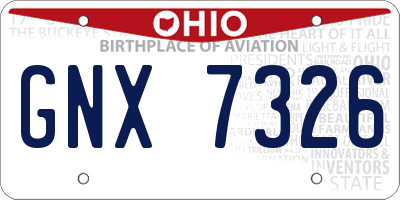 OH license plate GNX7326