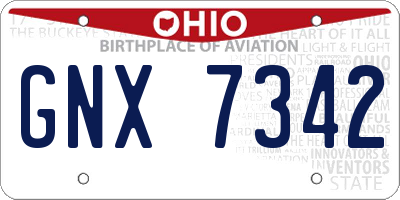 OH license plate GNX7342