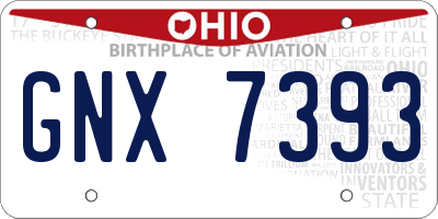 OH license plate GNX7393