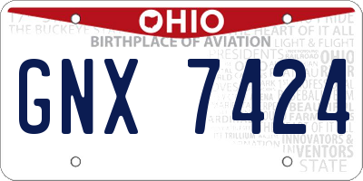 OH license plate GNX7424