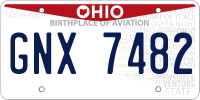OH license plate GNX7482
