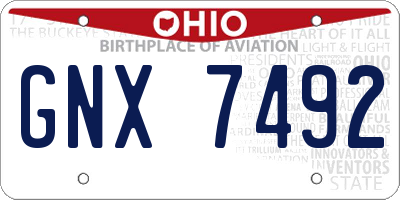 OH license plate GNX7492