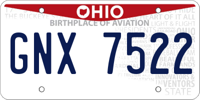OH license plate GNX7522