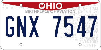 OH license plate GNX7547