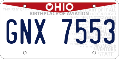 OH license plate GNX7553