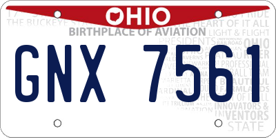 OH license plate GNX7561