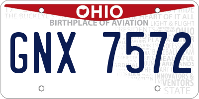 OH license plate GNX7572