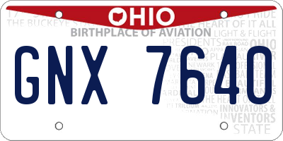 OH license plate GNX7640