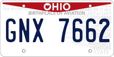 OH license plate GNX7662