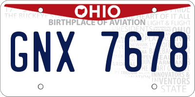 OH license plate GNX7678