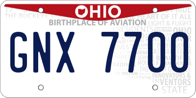 OH license plate GNX7700