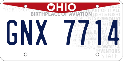OH license plate GNX7714