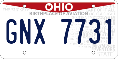 OH license plate GNX7731