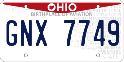 OH license plate GNX7749