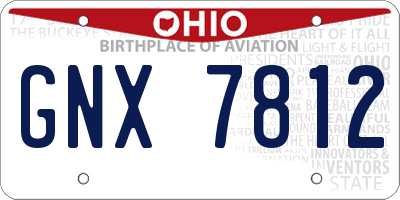 OH license plate GNX7812
