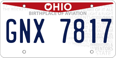 OH license plate GNX7817
