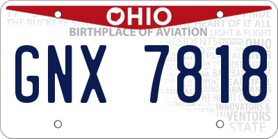 OH license plate GNX7818